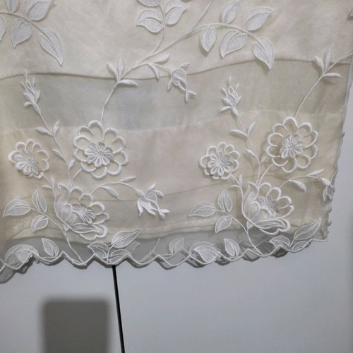 Midi cream dress Manoush like new, silk with lace and pon pon