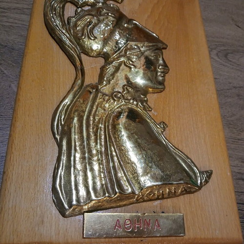 Bronze plaque with goddess Athena like new