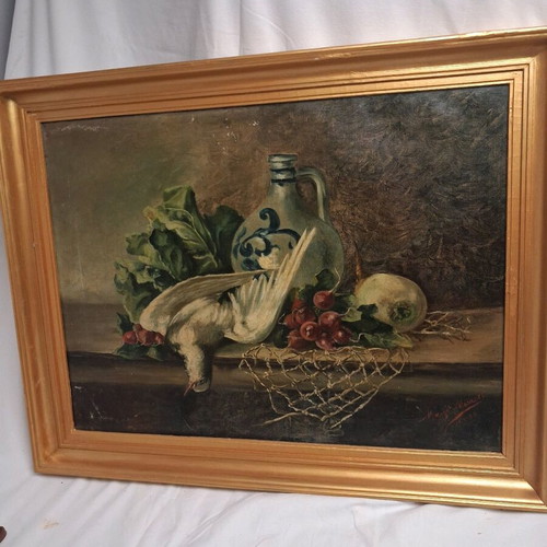 Margot Wizaert European still life oil painting on canvas 1899 used