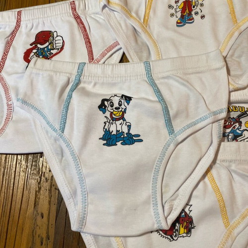 Underwear 3 pcs new for 12 years old, cotton, white with colorful designs