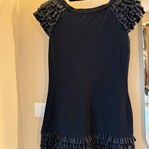 Black mini dress with ruffle details like new