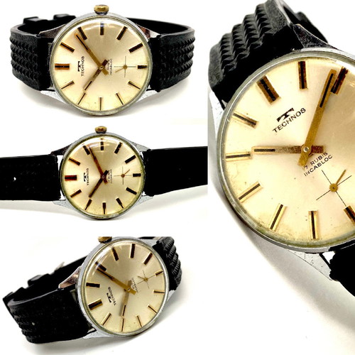 Technos vintage 1965 mechanical wristwatch used men's