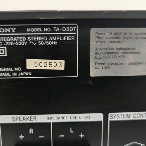 Sony amplifier TA-D507 like new