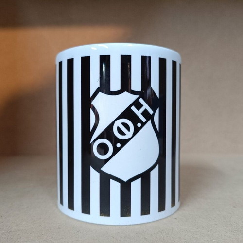 Ofi Mug Black and White Striped New Official Replica