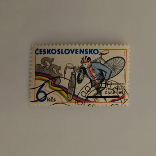 Czechoslovakia 1987 Cyclocross collectible stamp, like new