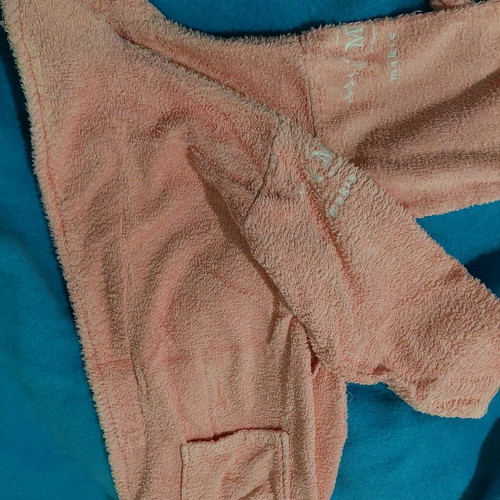 Cotton bathrobe pink used Makis Tselios with embroidery
