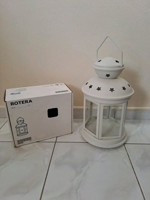 Ikea Rotera Lantern for Block Candle White 48cm New