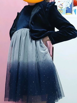 Dark blue dress set with bolero used