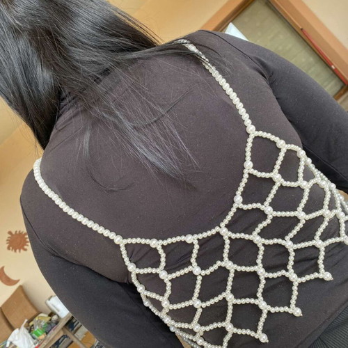 Pearl top new handmade, white