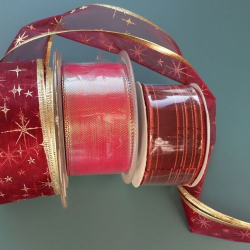 Christmas ribbons new for tree decoration, set of 3