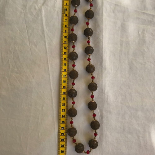 Vintage necklace used, brown and red