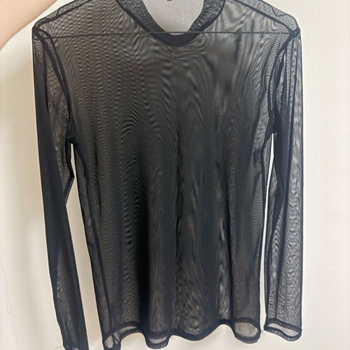 Sheer black mesh long sleeve top Decoro brand new size M