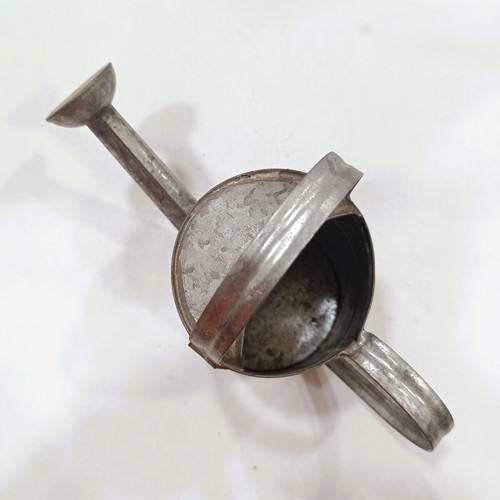 Vintage Metal Miniature Watering Can galvanized, 20cm
