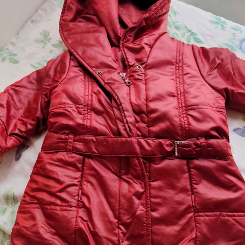 Lapin House red iridescent jacket for 2-year-old girl like new