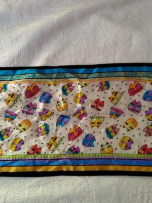 Satin scarf like new with colorful patterns