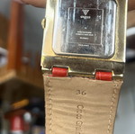 Guess Logo A Gogo W12502L1 women's watch used, red leather strap