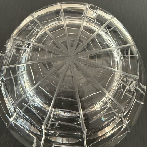 Set of 2 crystal ashtrays with spider web design, like new