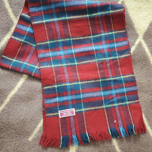 Johnnie Walker Red Label vintage collectible scarf, classic tartan
