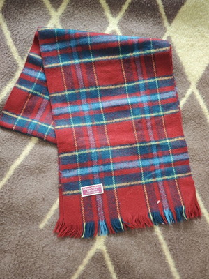 Johnnie Walker Red Label vintage collectible scarf, classic tartan