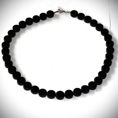 Necklace genuine onyx new, sterling silver 925 SST045