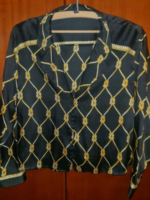 Black satin Zara TRF shirt like new with rope pattern