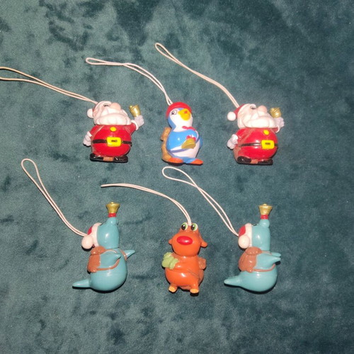 Kinder Surprise figures used, pack of 6 Christmas ornaments