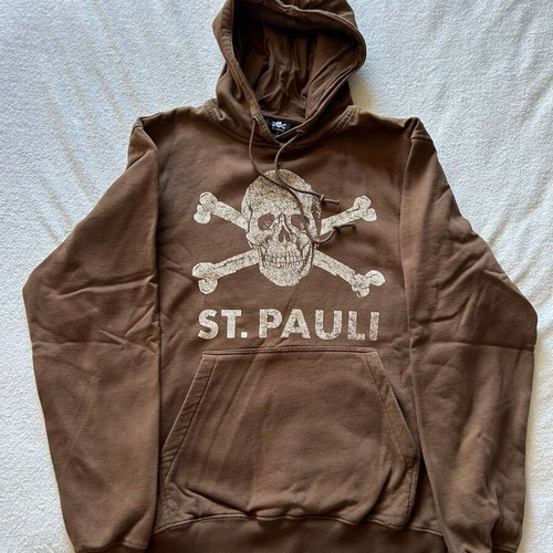 FC St. Pauli hoodie used, brown, medium