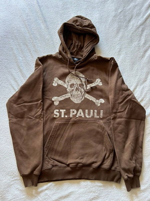 FC St. Pauli hoodie used, brown, medium