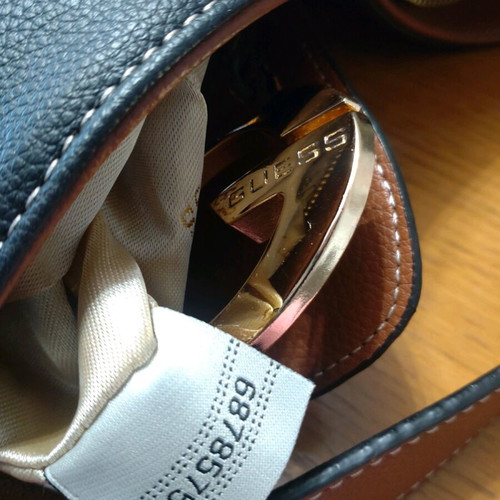 Guess shoulder bag like new, black with tan