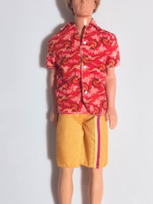 Barbie Surf's Up Beach Ken Doll with Rooted Hair and Hawaiian Shirt Mattel like new