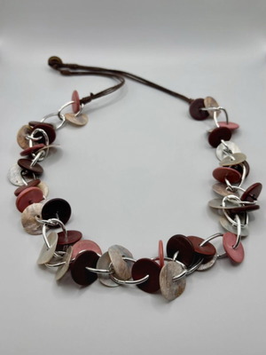 Original necklace with acrylic and mother-of-pearl elements like new