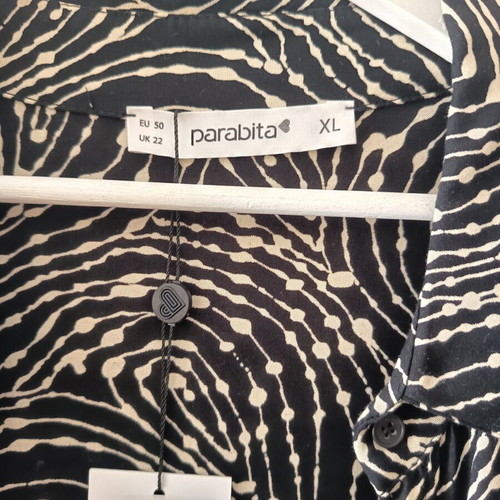 Parabita long women's shirt XL new, black and beige