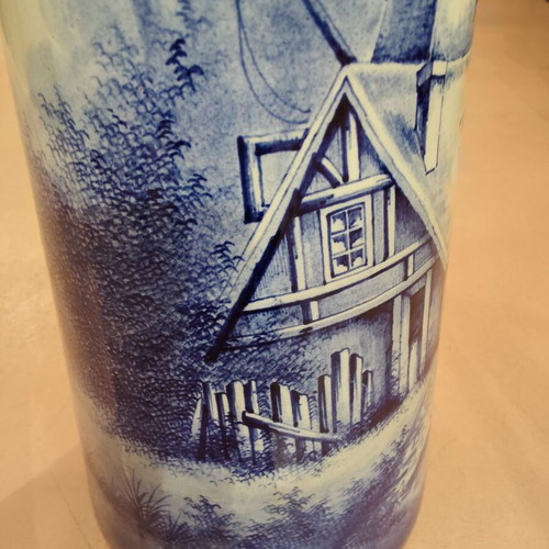 Porcelain pitcher Delft de Wasmuel used, hand-painted, Belgian