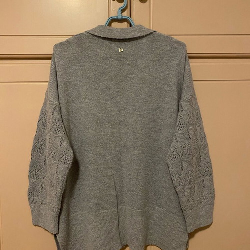 Attrattivo gray sweater with pearls like new, oversized L-XXL