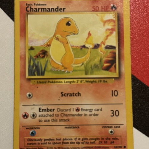Charmander Base Set 46/102 Pokemon card