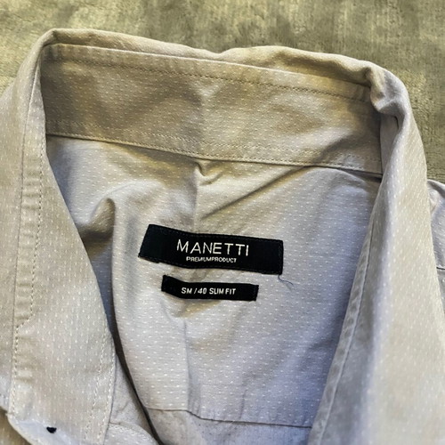 Manetti Men's Slim Fit Shirt, Size M, 100% Cotton, Like New, Sky Blue