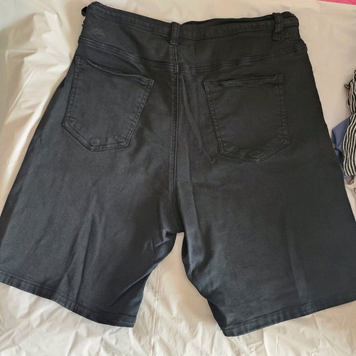 Long denim shorts used, elastic, black, sizes L and XL