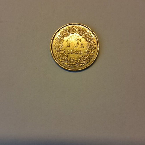 Swiss franc 1 Fr. 1988 used coin