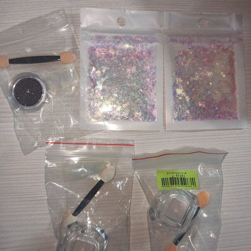 Nail art materials new, pack with glitter and holographic