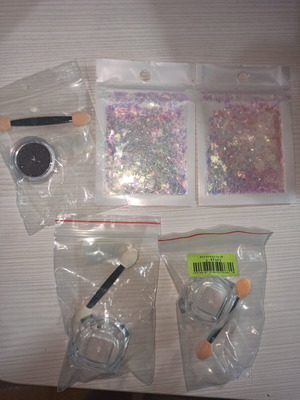 Nail art materials new, pack with glitter and holographic