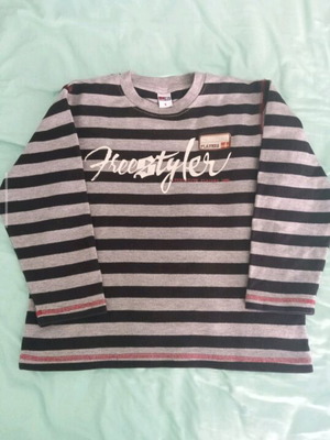 Domina long-sleeve shirt used for 6-year-old boy, black and gray