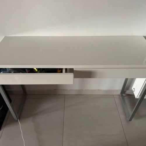 IKEA BESTÅ BURS desk console, white high-gloss