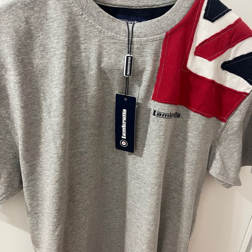 Lambretta Grey T-Shirt new, size M with red and navy detail