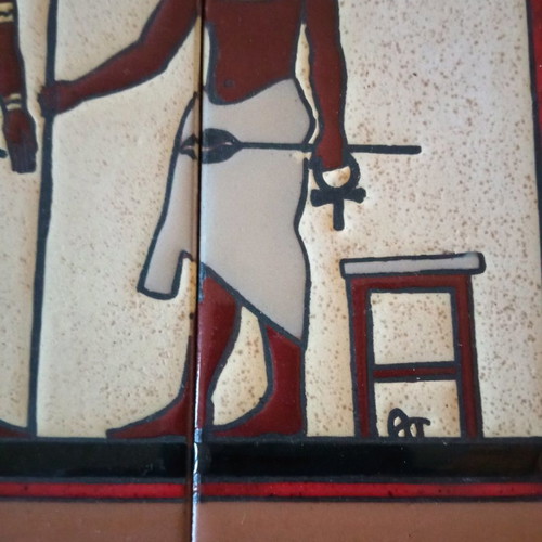 Tsakirakis ceramic art tile used with Egyptian scene