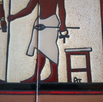 Tsakirakis ceramic art tile used with Egyptian scene