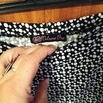 Volume One midi floral skirt, black and white, A-line