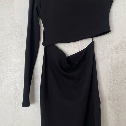 Zara mini dress asymmetric new black size L