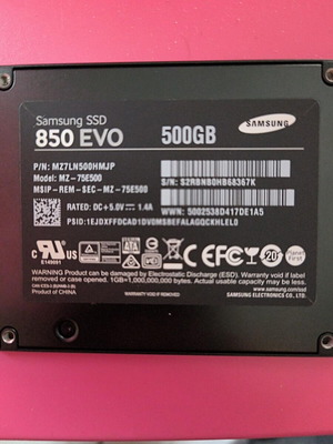 Samsung 850 EVO 500 GB SSD 2,5" SATA III