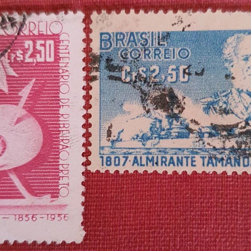 Brazil 2 single stamp series 1957