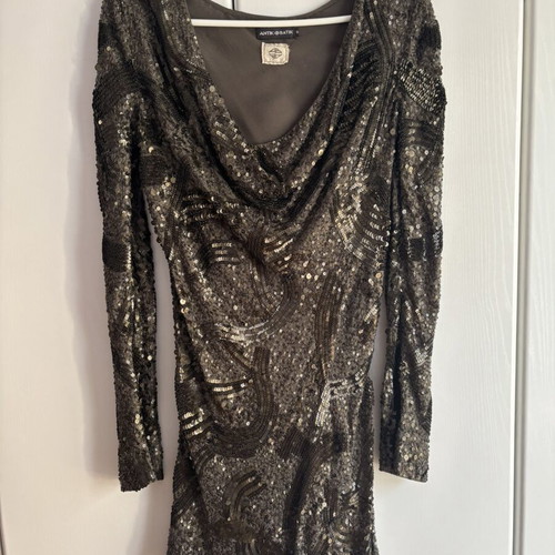 Anti Blue fitted short sequin dress like new, green, size S